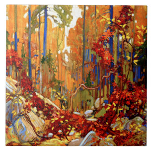 Autumn Garland, fijne kunst van Tom Thomson, Tegeltje
