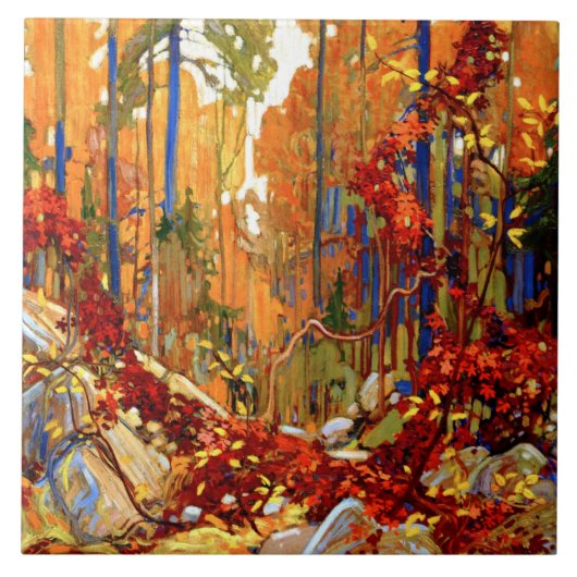 Autumn Garland, fijne kunst van Tom Thomson,  Tegeltje (Voorkant)