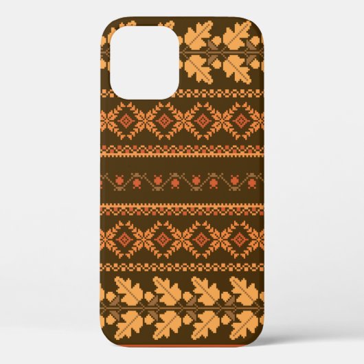 Autumn, geborduurd, dwarretro gestript achterzijde Case-Mate iPhone case (Achterkant)