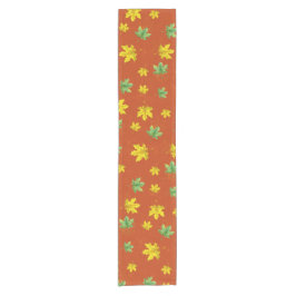 Autumn Geel en Groen Bladeren Korte Tafelloper