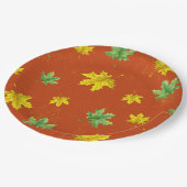 Autumn Geel en Groen Bladeren Papieren Bordje (Gekanteld)