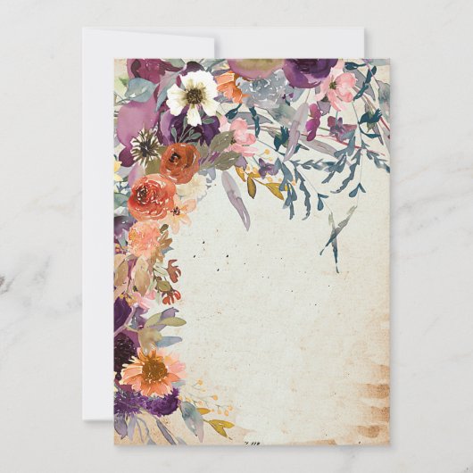 Autumn gemengde waterverf florale blanco kaart (Voorkant)