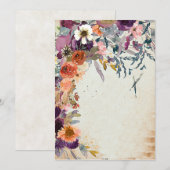 Autumn gemengde waterverf florale blanco kaart (Voorkant / Achterkant)