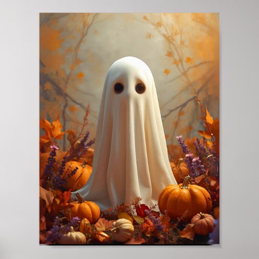 Autumn Ghost - Gezellig Halloween & Herfst Poster (Voorkant)