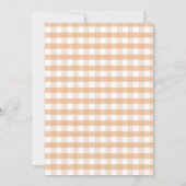 Autumn Gingham Pumpkin Baby shower Tea Party Kaart (Achterkant)