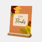 Autumn Gingham Thanksgiving Acryl Teken Acryl Bord (Hoek)