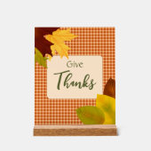 Autumn Gingham Thanksgiving Acryl Teken Bord (Voorkant)