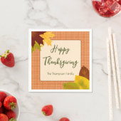 Autumn Gingham Thanksgiving Cocktail servet (Insitu)