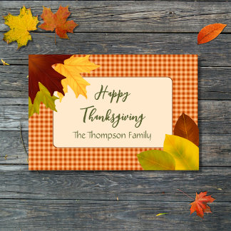Autumn Gingham Thanksgiving Doormat Deurmat