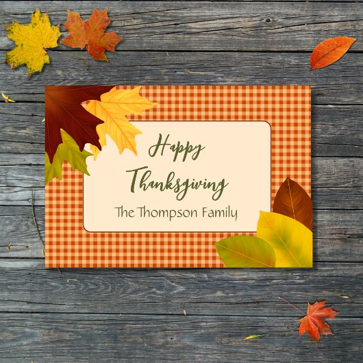 Autumn Gingham Thanksgiving Doormat Deurmat
