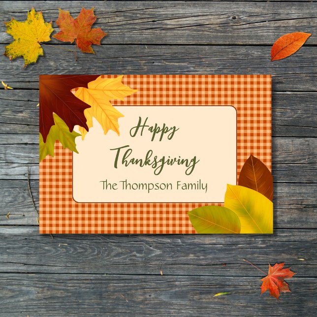 Autumn Gingham Thanksgiving Doormat Deurmat (Creator heeft geüpload)