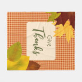 Autumn Gingham Thanksgiving Fleece Blanket (Voorkant (Horizontaal))