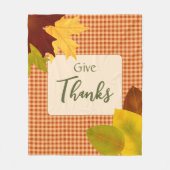 Autumn Gingham Thanksgiving Fleece Blanket Deken (Voorkant)