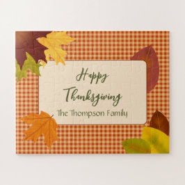 Autumn Gingham Thanksgiving Jigsaw Puzzel