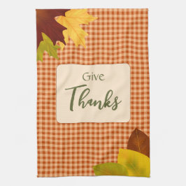Autumn Gingham Thanksgiving keukenhanddoek