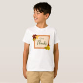 Autumn Gingham Thanksgiving Kind T-shirt (Voorkant volledig)
