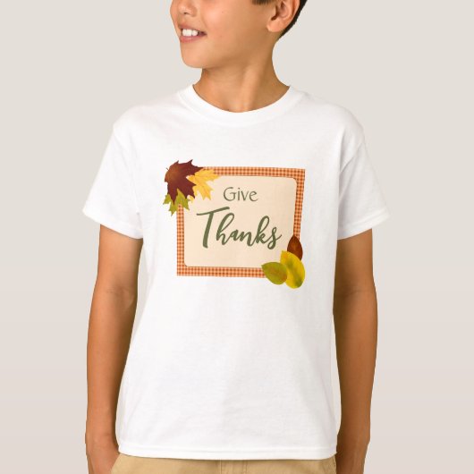 Autumn Gingham Thanksgiving Kind T-shirt (Voorkant)