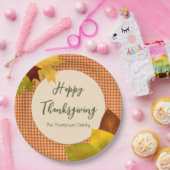 Autumn Gingham Thanksgiving Papieren Borden Bordje (Feest)