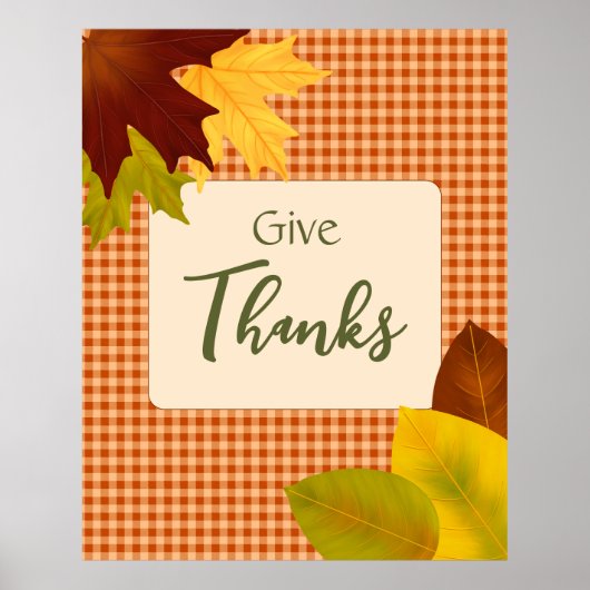 Autumn Gingham Thanksgiving Poster (Voorkant)