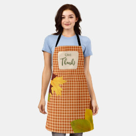 Autumn Gingham Thanksgiving Schort