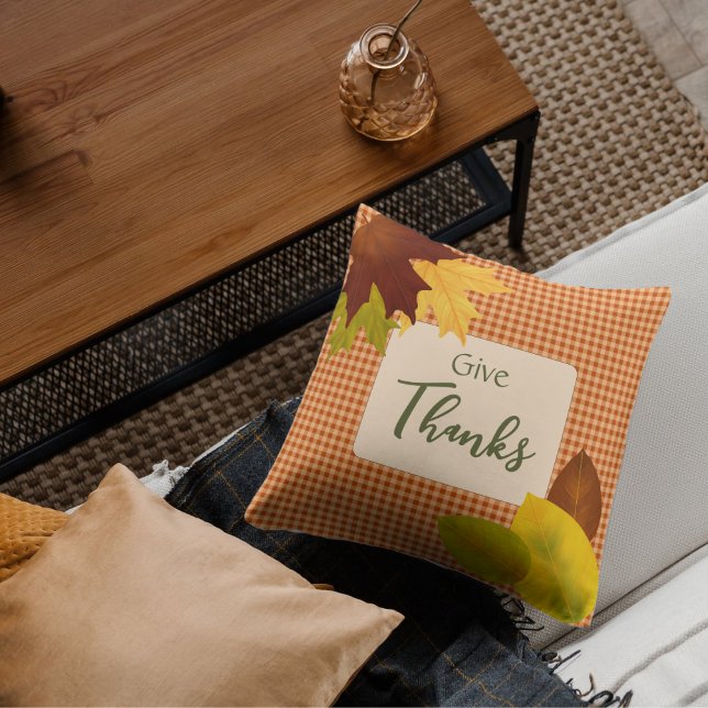Autumn Gingham Thanksgiving Sierkussen (Creator heeft geüpload)