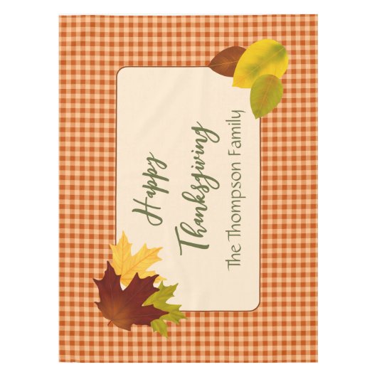 Autumn Gingham Thanksgiving tafelkleed (Voorkant)