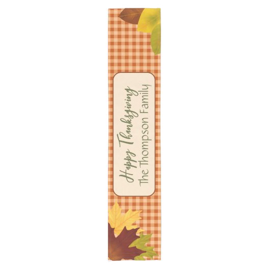 Autumn Gingham Thanksgiving Tafelloper (Voorkant)