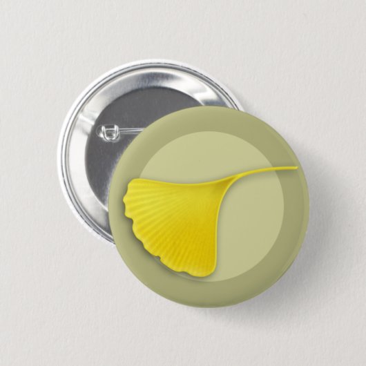 Autumn Ginkgo Leaf Button (Voorkant /achterkant)