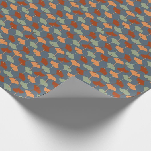 Autumn Ginkgo Leaf Pattern Cadeaupapier (Hoek)