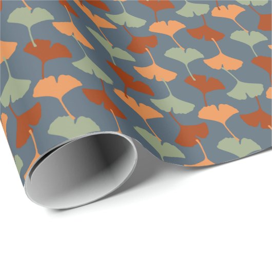 Autumn Ginkgo Leaf Pattern Cadeaupapier (Rol Hoek)