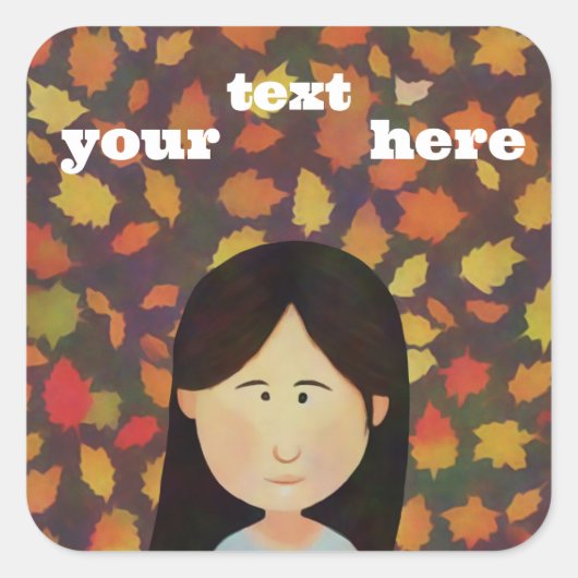 Autumn Girl Vierkante Sticker (Voorkant)