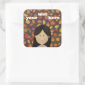 Autumn Girl Vierkante Sticker (Tas)