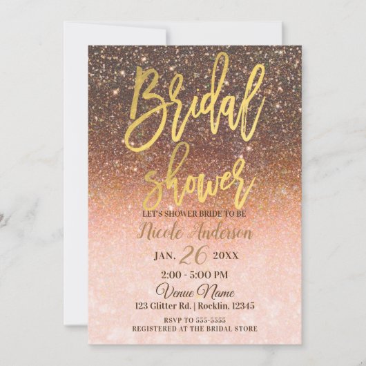 Autumn Glitter Sparkle Gold Foil Vrijgezellenfeest Kaart (Voorkant)