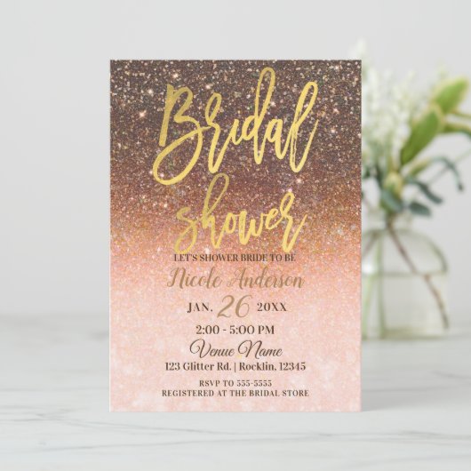 Autumn Glitter Sparkle Gold Foil Vrijgezellenfeest Kaart (Staand voorkant)