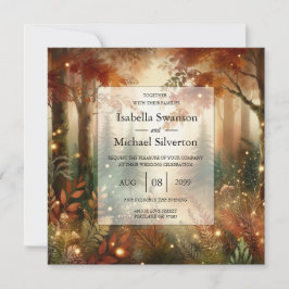 Autumn Glow in the Enchanted Forest Wedding Kaart