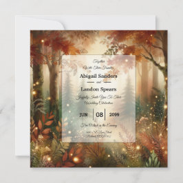Autumn Glow in the Enchanted Forest Wedding Kaart