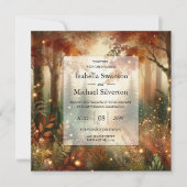 Autumn Glow in the Enchanted Forest Wedding Kaart (Voorkant)