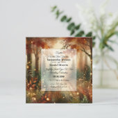 Autumn Glow in the Enchanted Forest Wedding Kaart (Staand voorkant)
