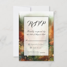 Autumn Glow in the Enchanted Forest Wedding RSVP Kaartje