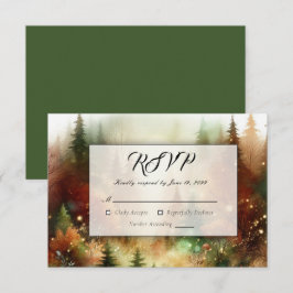 Autumn Glow in the Enchanted Forest Wedding RSVP Kaartje