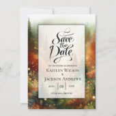 Autumn Glow in the Enchanted Forest Wedding Save The Date (Voorkant)