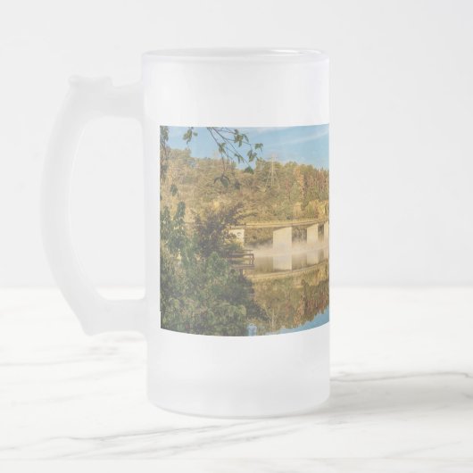 Autumn Glow Lake Springfield Frosted Glass Beer Mu Matglas Bierpul (Links)