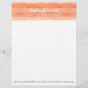 "Autumn Glow"-Waterverf Letterhead Briefhoofd Sjabloon
