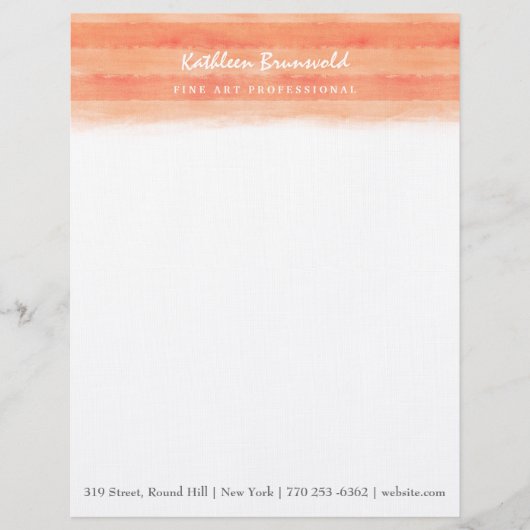 "Autumn Glow"-Waterverf Letterhead Briefhoofd Sjabloon (Voorkant)