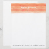 "Autumn Glow"-Waterverf Letterhead Briefhoofd Sjabloon (Voorkant / Achterkant)