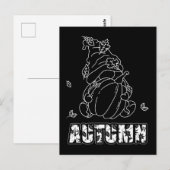 Autumn Gnome Black Background Colour Activity Briefkaart (Voorkant / Achterkant)