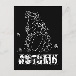 Autumn Gnome Black Background Colour Activity Briefkaart