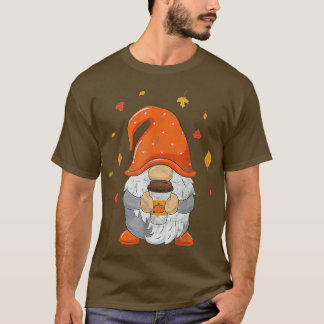 Autumn Gnome Coffee Funny Herfst SeasonT-Shirt T-shirt