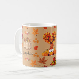 Autumn Gnome Pumpkin Fall Art Print Koffiemok