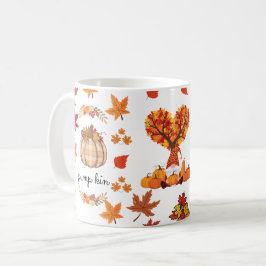 Autumn Gnome Pumpkin Fall Art Print Koffiemok